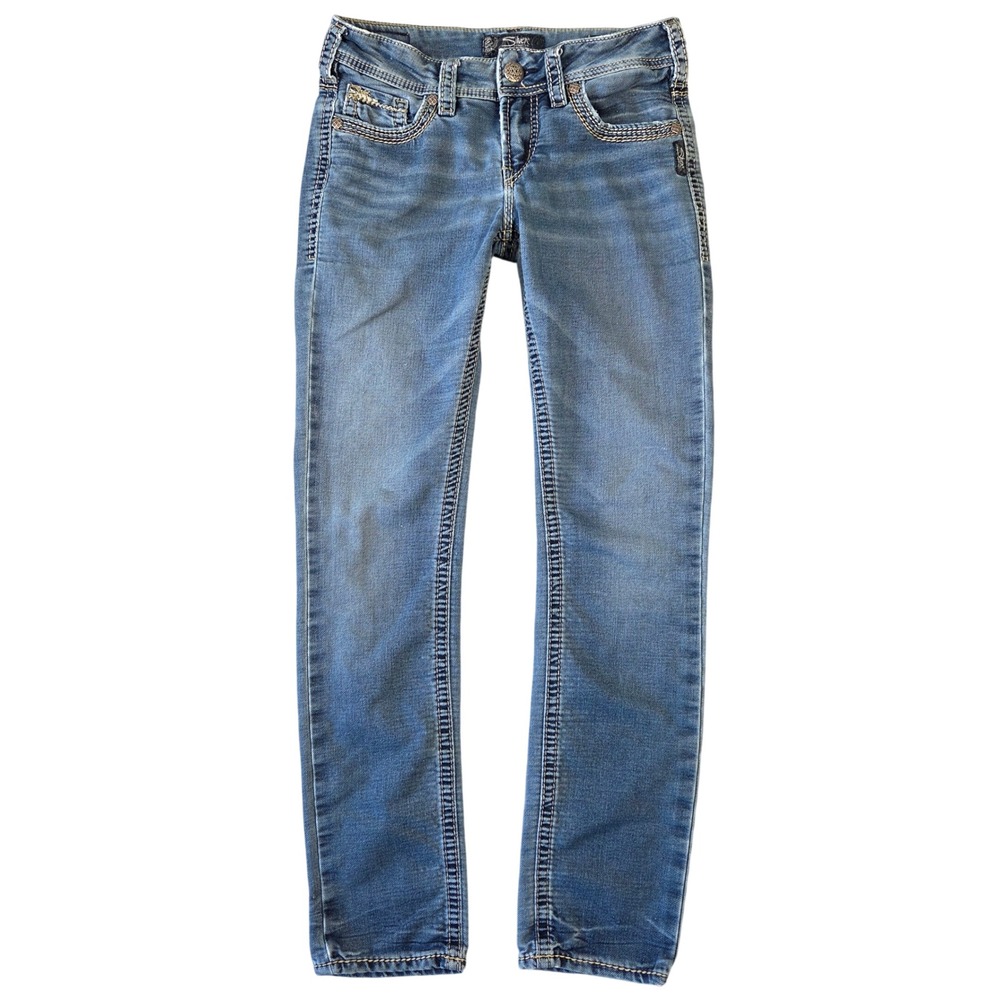 Silver Jeans Co Suki Mid Pencil Skinny Joga Jeans Medium Wash 28 Western Cowgirl